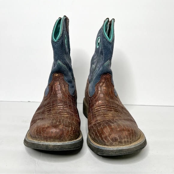 Ariat Boots Brown Blue Metallic Cowgirl Western Boots Size 7.5 Women’s - Picture 2 of 6